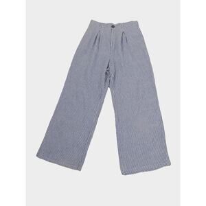 Versona linen blend wide leg casual pants striped size 10